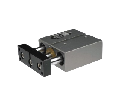 Schneider & Company - Compact pneumatic cylinder with a steel rod and front flange mount.