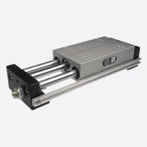 Schneider & Company - Precision pneumatic linear actuator on a white background.